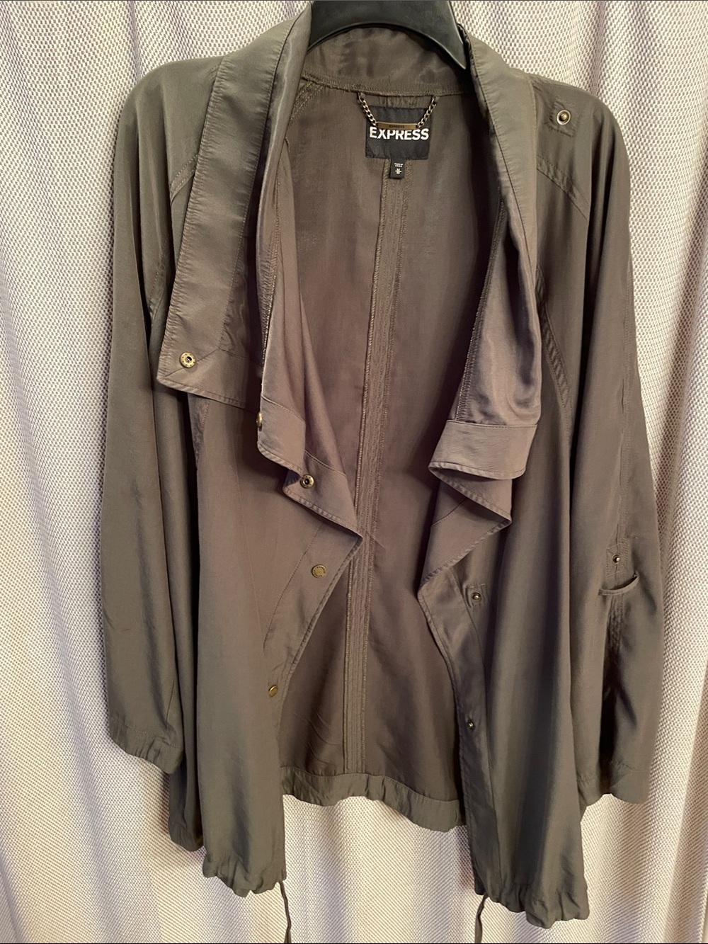 Express Olive Green Draped Utility Jacket